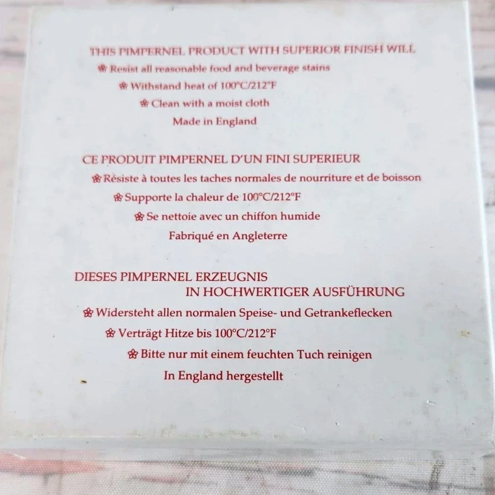Pimpernel Coasters Birdhouse Floral Cork Backed Set‎ of 6 England 4in